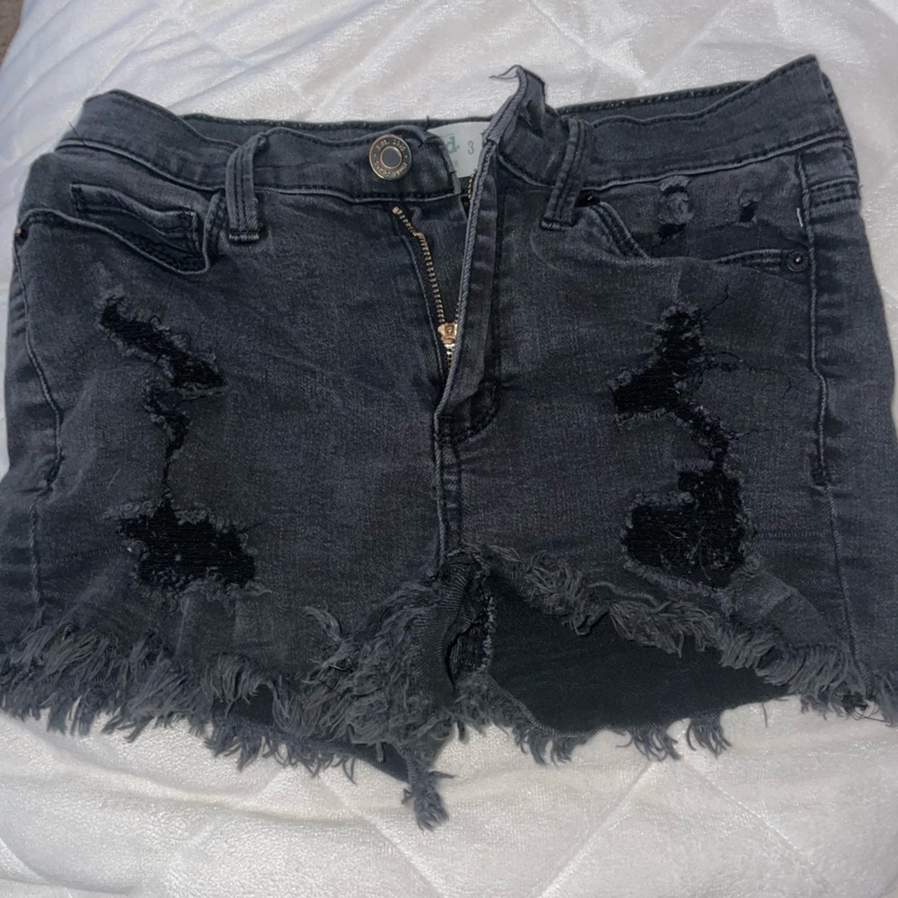Black Jean Shorts Ripped